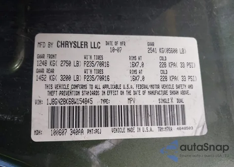 2008 Jeep Liberty Sport z USA, uszkodzony, nr VIN 1J8GN28K68W154845